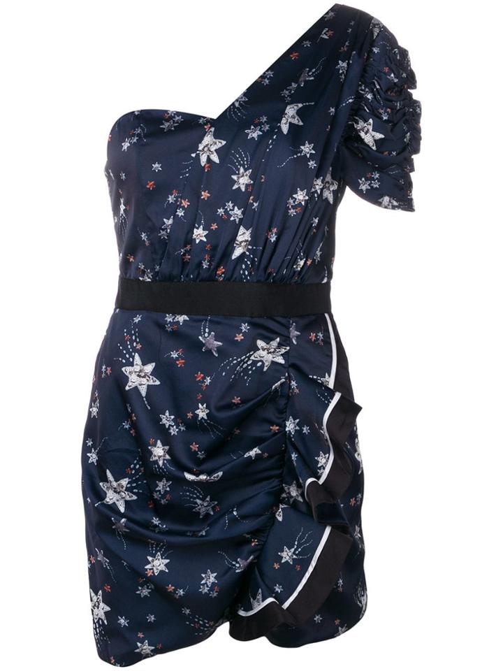 Self-portrait Star Print Mini Dress - Blue