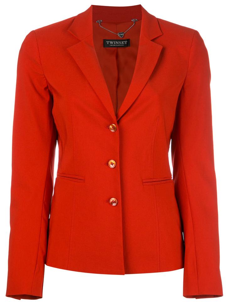 Twin-set Fitted Blazer, Women's, Size: 46, Red, Polyamide/spandex/elastane/viscose/polyester