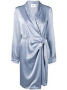Nanushka Long-sleeve Wrap Dress - Blue