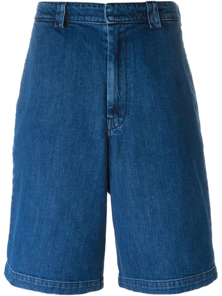 Gcds Logo Denim Shorts, Men's, Size: S, Blue, Cotton