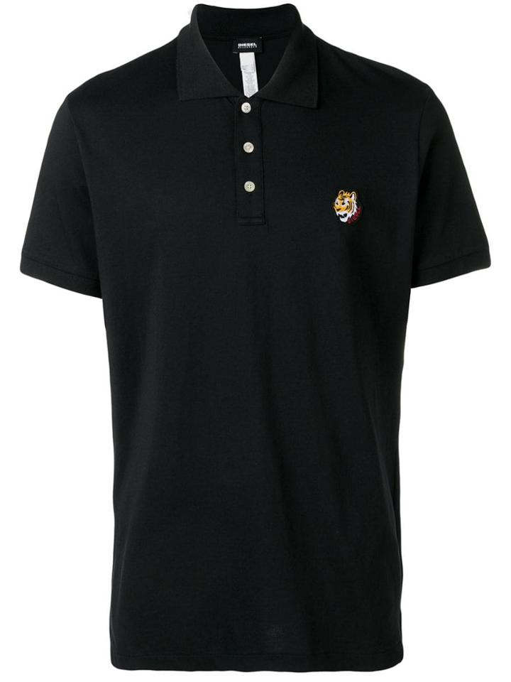 Diesel Logo Patch Polo Shirt - Black