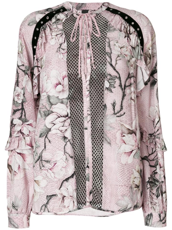 Just Cavalli Magnolia Print Blouse - Pink & Purple
