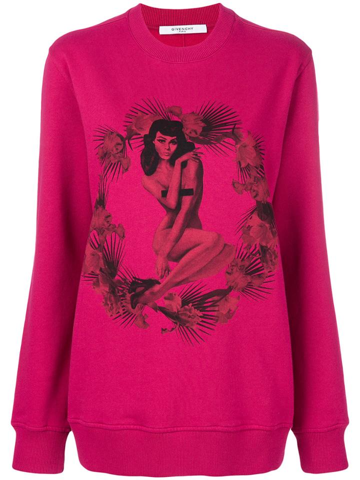 Givenchy Pin-up Print Sweatshirt - Pink & Purple