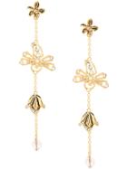 Alberta Ferretti Flower Drop Earring - Gold