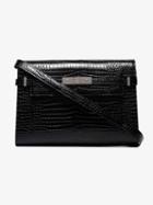 Saint Laurent Manhattan Croc-effect Shoulder Bag - Black