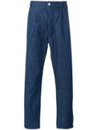 Sunnei Spot Pull Thread Trousers, Men's, Size: Small, Blue, Cotton