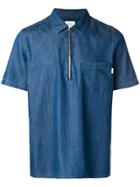 Ps By Paul Smith Half-zip Denim Shirt - Blue
