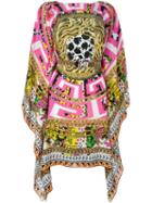 Versace 'psychedelic Medusa' Kaftan Dress, Women's, Size: 36, White, Silk