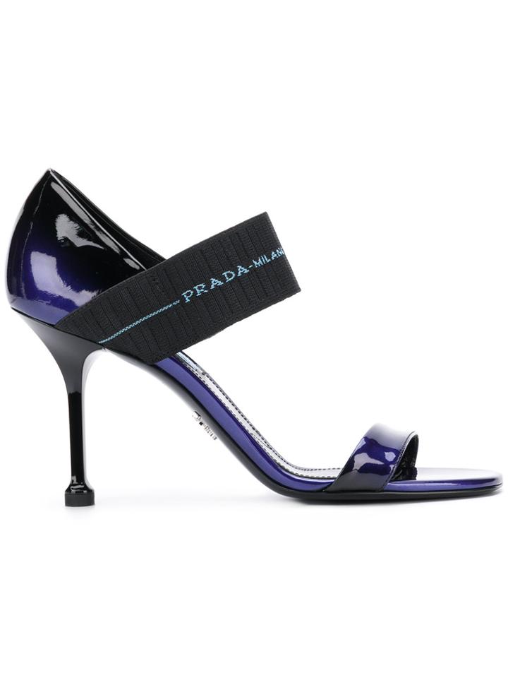 Prada Gradient Logo Strap Sandals - Pink & Purple