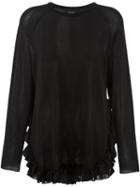 Simone Rocha Frill Trim Blouse, Women's, Size: 8, Black, Cotton/viscose