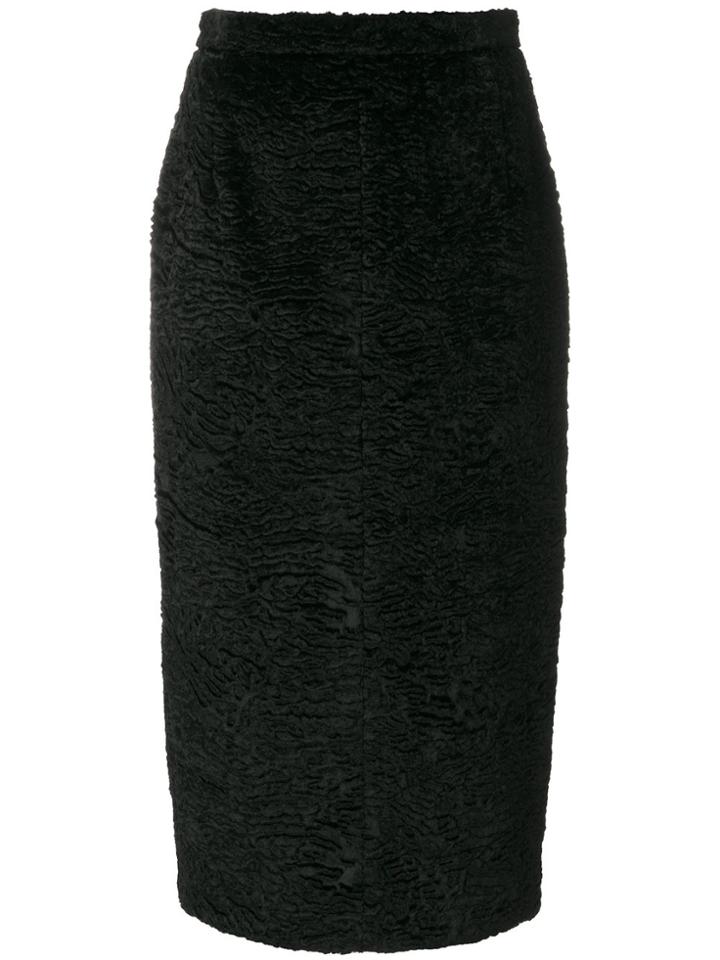 No21 Textured Pencil Skirt - Black