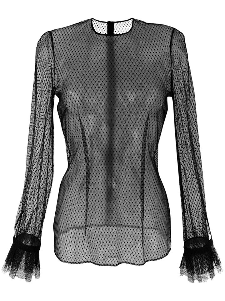 Philosophy Di Lorenzo Serafini Semi Sheer Mesh Top - Black