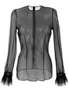 Philosophy Di Lorenzo Serafini Semi Sheer Mesh Top - Black