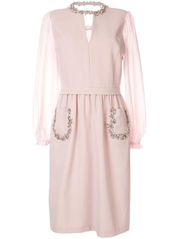 Dice Kayek Embellished Details Dress - Pink
