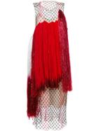 Calvin Klein 205w39nyc Fringed Netted Midi Dress - Red