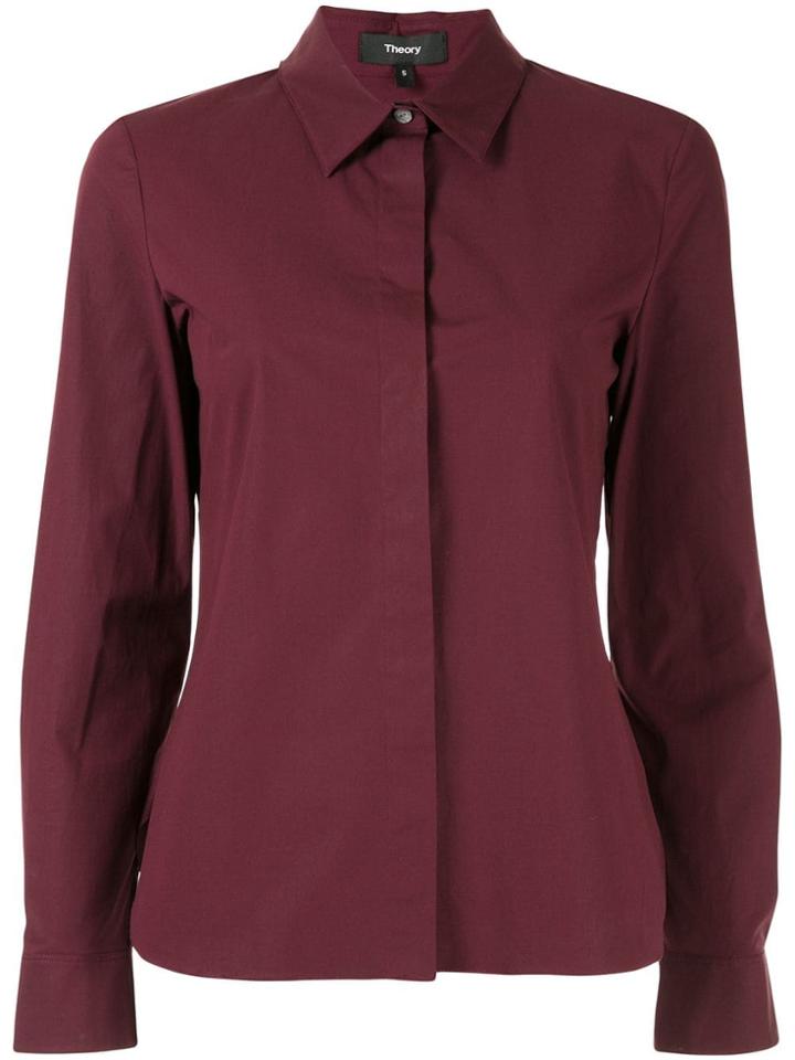 Theory Concealed Placket Shirt - Red
