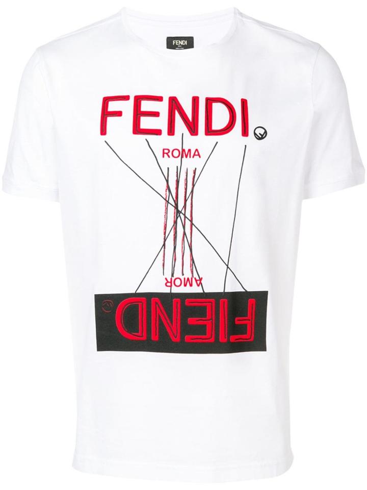 Fendi Fendi/fiend Print T-shirt - White