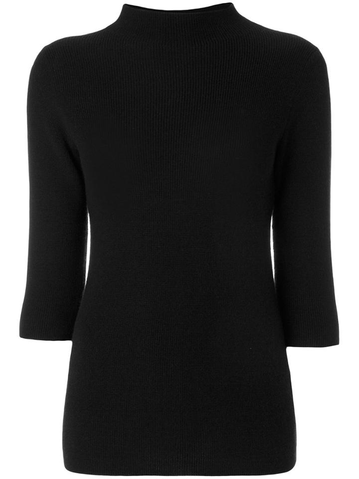 Pringle Of Scotland Ribbed Mock Neck Jumper - Black