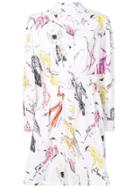 Moschino Printed Shirt Dress - White