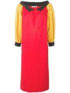 Yves Saint Laurent Vintage 1980's Block Colour Midi Dress - Red