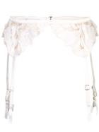 Fleur Du Mal Lily Lace Garter Belt - White