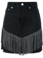 Saint Laurent Fringed Black Mini Skirt