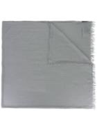 Giorgio Armani Frayed Trim Scarf, Men's, Grey, Modal/cashmere