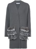 Fabiana Filippi Fur Pocket Cardi-coat - Grey