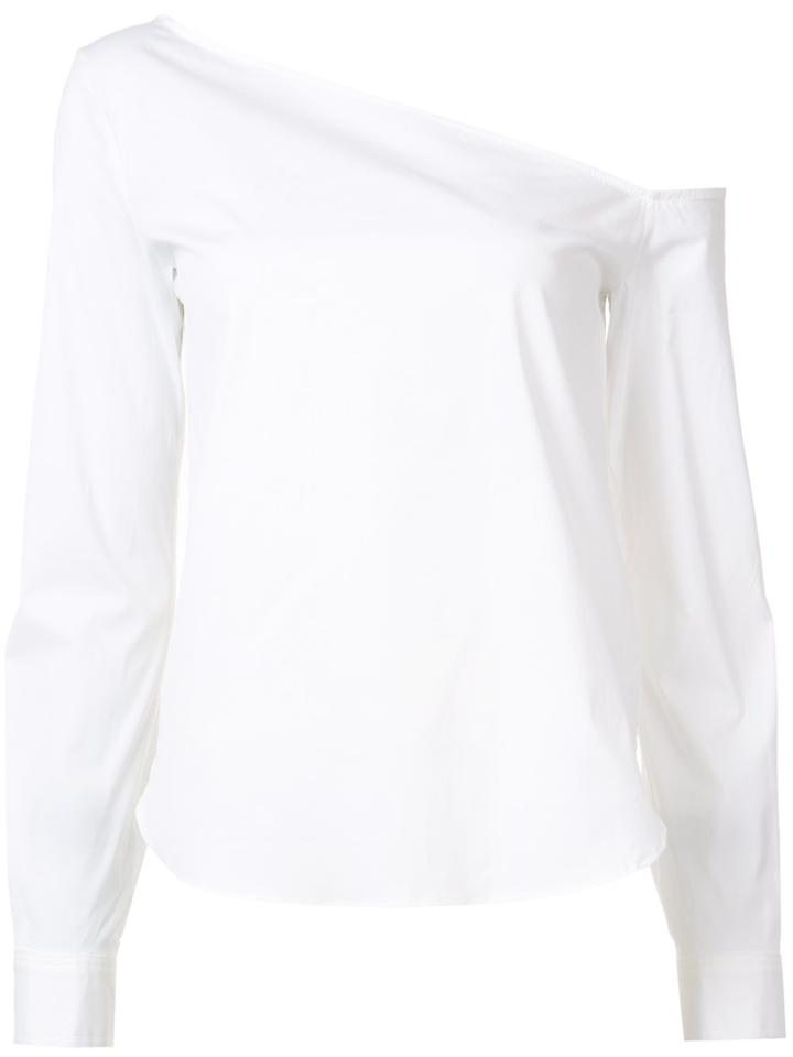 Theory Asymmetric Shoulders Blouse - White