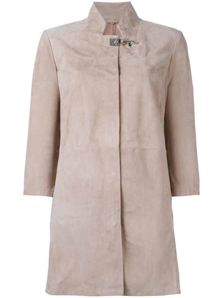 Fay Clasp-fastening Coast, Women's, Size: Xxl, Nude/neutrals, Leather