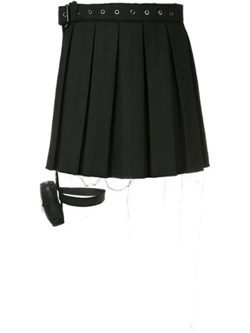 Hyein Seo Garter Belt Pleated Skirt - Black