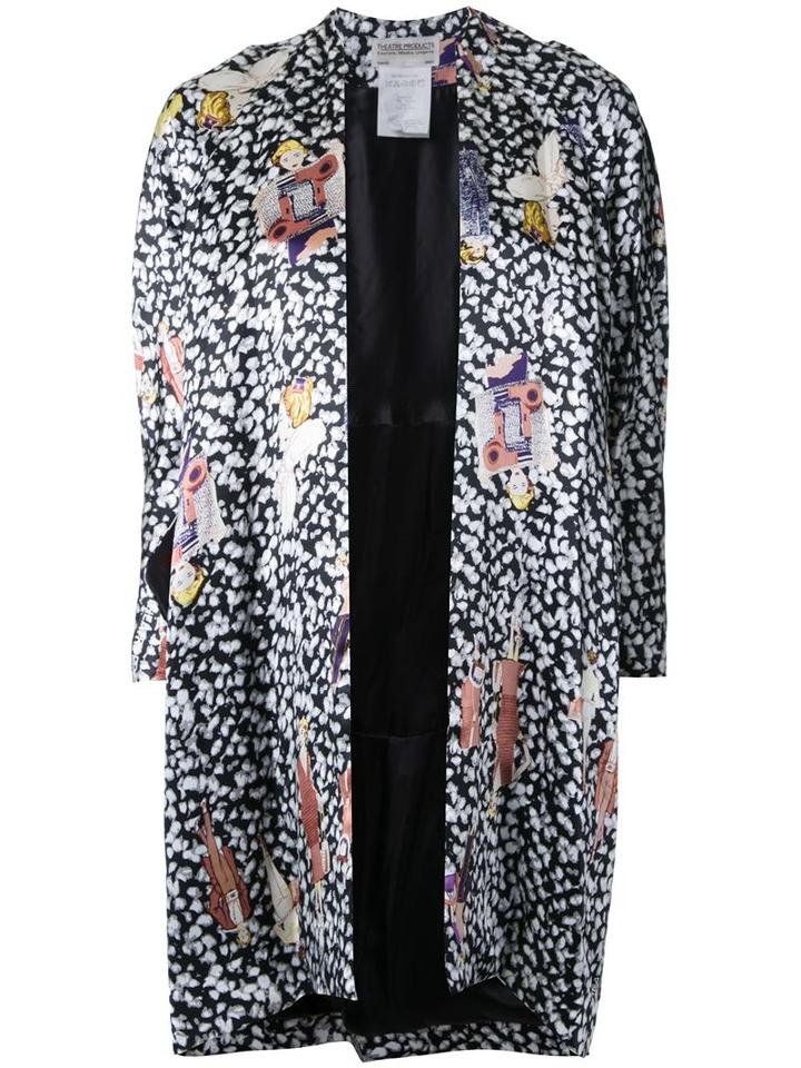 Theatre Products Multiple Prints Flared Coat, Women's, Black, Rayon