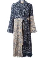 Erika Cavallini 'josslyn' Jacquard Coat, Women's, Size: 44, Blue, Polyamide/polyester/wool