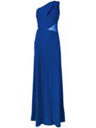 Alberta Ferretti - One Shoulder Gown - Women - Silk/acetate/rayon - 40, Women's, Blue, Silk/acetate/rayon