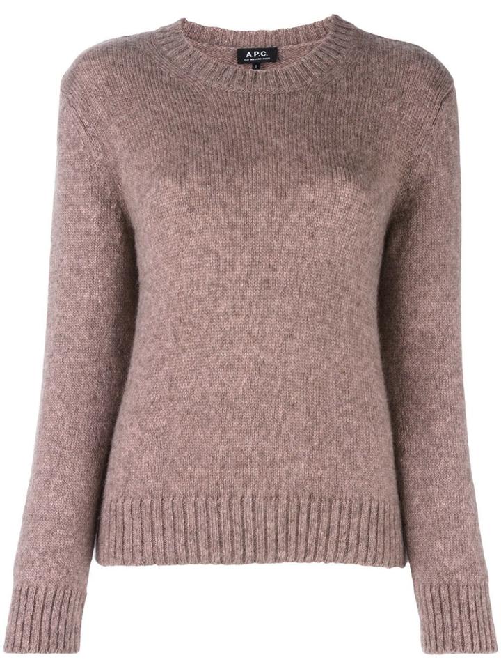 A.p.c. Round Neck Jumper - Pink & Purple