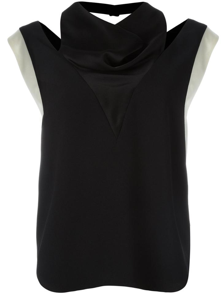 Lanvin Cut Out Contrast Top - Black