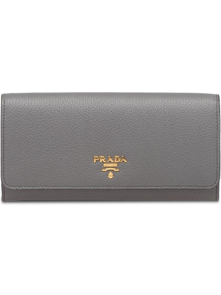 Prada Calf Leather Wallet - Grey