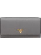 Prada Calf Leather Wallet - Grey