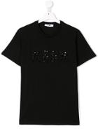 Msgm Kids Beaded Logo T-shirt - Black