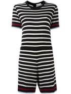 Chinti And Parker Breton Stripe Playsuit, Women's, Size: Medium, Black, Merino