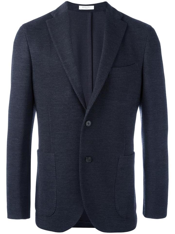 Boglioli Two Button Blazer, Men's, Size: 50, Grey, Virgin Wool/cotton/cupro