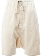 Rick Owens Drkshdw Drop-crotch Drawstring Shorts, Men's, Size: Xs, Nude/neutrals, Cotton