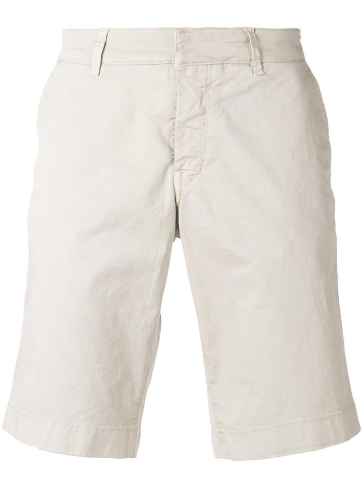 Fay Classic Shorts, Men's, Size: 33, Grey, Cotton/spandex/elastane