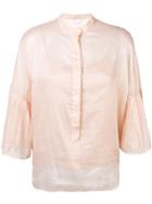 Genny Ruffle Sleeve Blouse - Nude & Neutrals