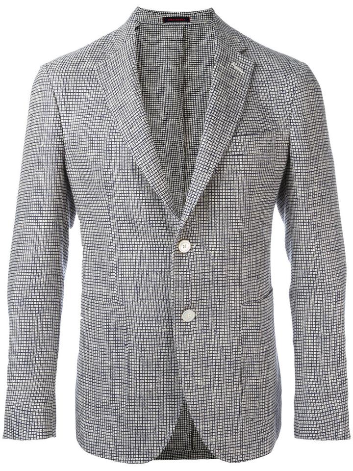 The Gigi Patterned Blazer, Men's, Size: 48, Black, Silk/linen/flax