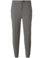 Boutique Moschino Patterned Tapered Trousers, Women's, Size: 42, Black, Rayon/virgin Wool/other Fibers