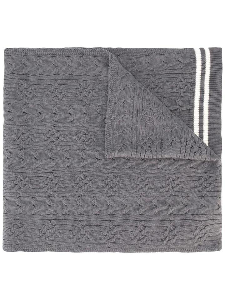 Comme Des Garçons Shirt Contrast Stripe Scarf, Men's, Grey, Acrylic