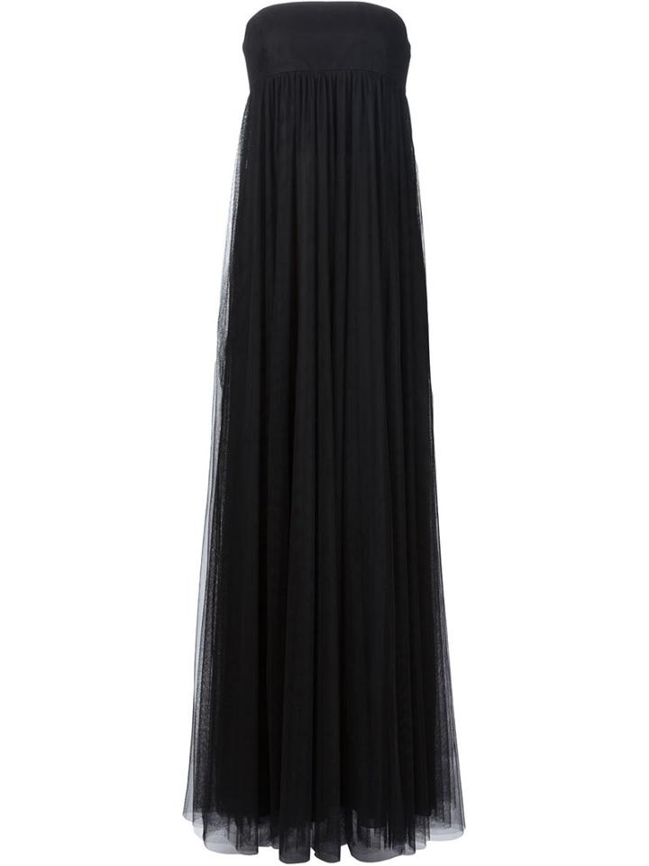 Vera Wang Strapless Empire Waist Gown, Women's, Size: 0, Black, Polyester