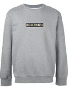 Palm Angels Logo Print Sweatshirt, Men's, Size: Medium, Grey, Cotton