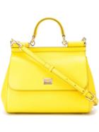Dolce & Gabbana Medium 'sicily' Tote, Women's, Yellow/orange, Calf Leather